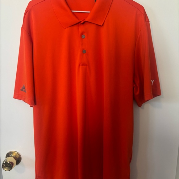 adidas Other - Adidas Men's Bright Red Orange Polo Shirt with Vizzy Logo